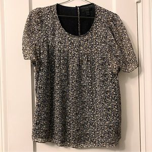 J.Crew Gold-flecked floral blouse
